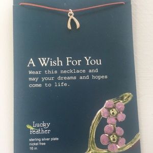 Lucky Feather wishbone necklace